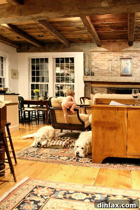 Wren playfully running off, a moment of uninhibited joy and freedom before bedtime.