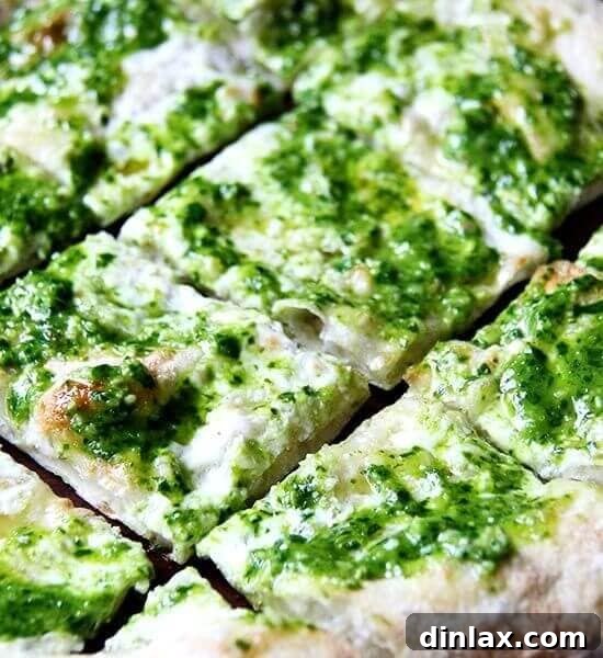 Ramp Pesto Pizza and Pickled Ramps 19 Ramp Green Pesto Pizza with Burrata