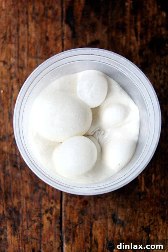 Ramp Pesto Pizza and Pickled Ramps 7 A ball of homemade pizza dough, likely Lahey no-knead dough, rising and ready for use.