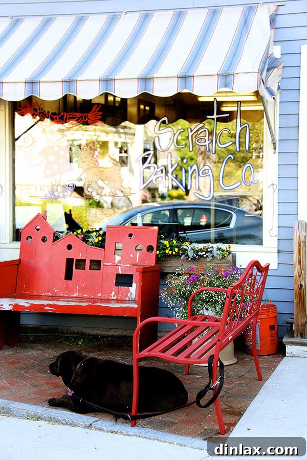 Exterior view of Scratch Baking Co., a popular bakery in Willard Square, South Portland, known for its delectable baked goods and local charm.