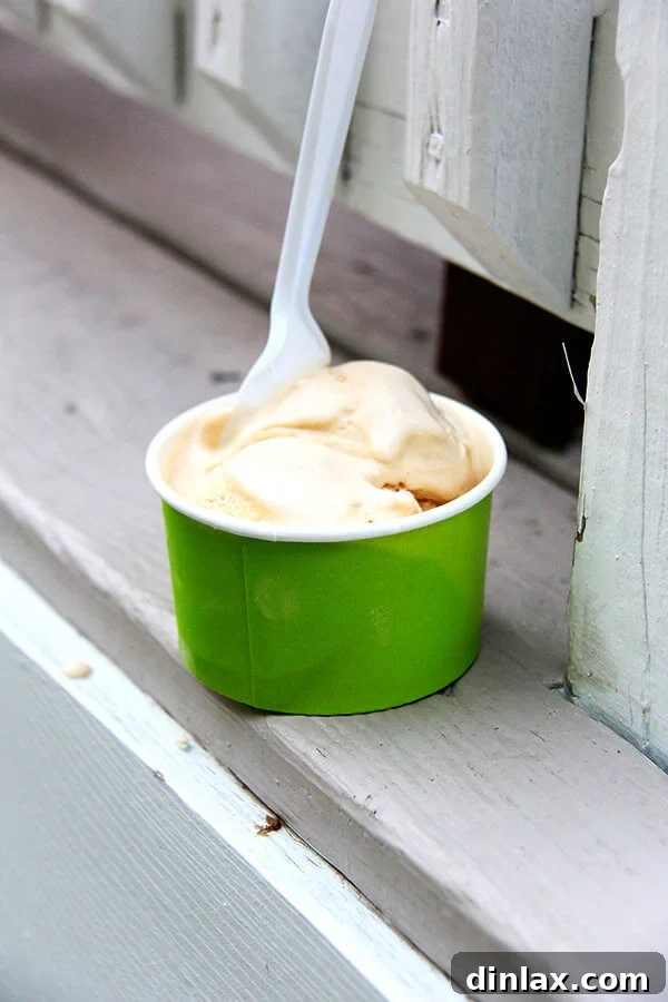 Creamy salted caramel ice cream, a delightful treat from Willard Scoops.