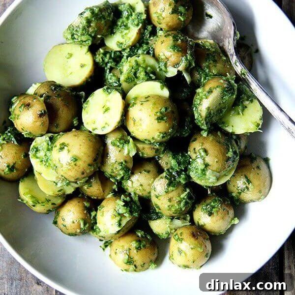 New Potatoes with Green Harissa