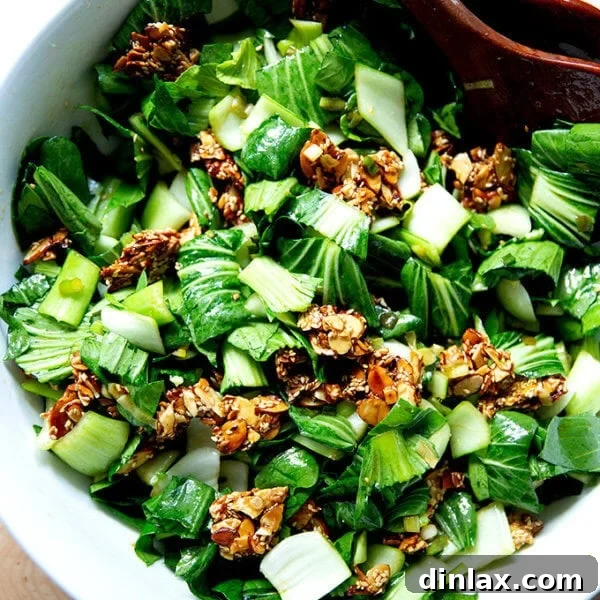 Vibrantly fresh bok choy salad, ready to be enjoyed.