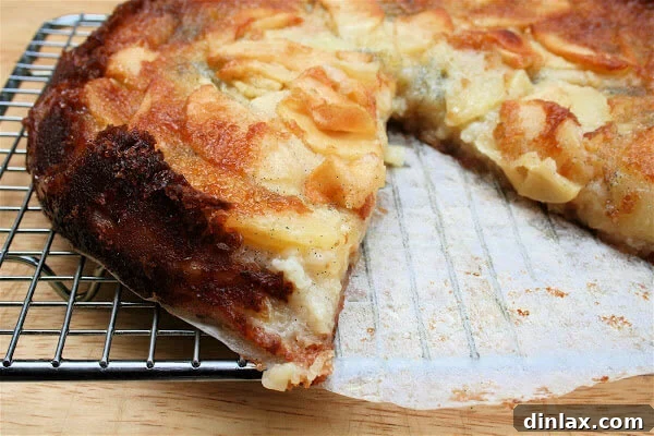 The Bolzano Apple Cake baking in the oven, its top developing a beautiful golden-brown crust.