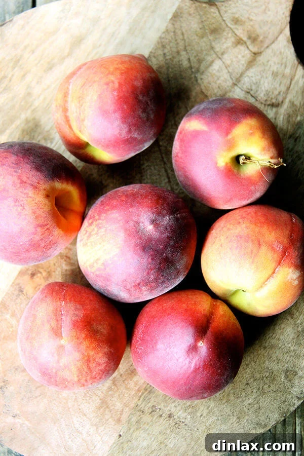 Fresh, ripe peaches ready for blending