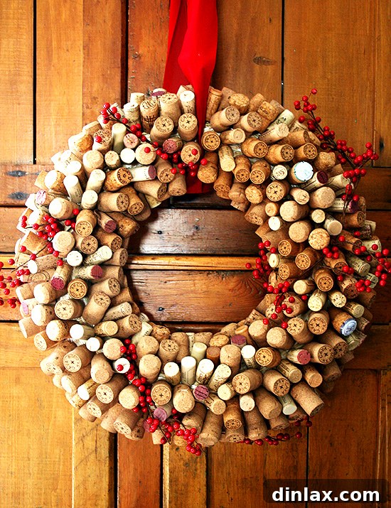 Craft a beautiful cork wreath for the holidays, a perfect gift for wine enthusiasts or a personal festive decoration. This DIY project is enjoyable and brings a unique touch to any home.