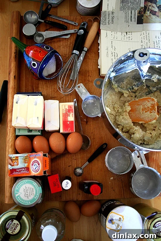 Organized Kitchen Workspace A clean, organized kitchen workspace, ready for baking delicious desserts.