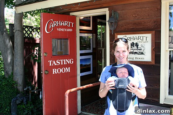 A welcoming and elegantly designed wine tasting room in Los Olivos, California, inviting visitors to sample the region's exquisite wines in a comfortable setting.
