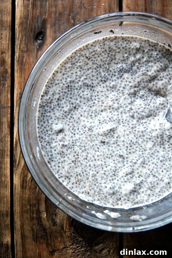 Chia Pudding Garnished with More Cashew Milk