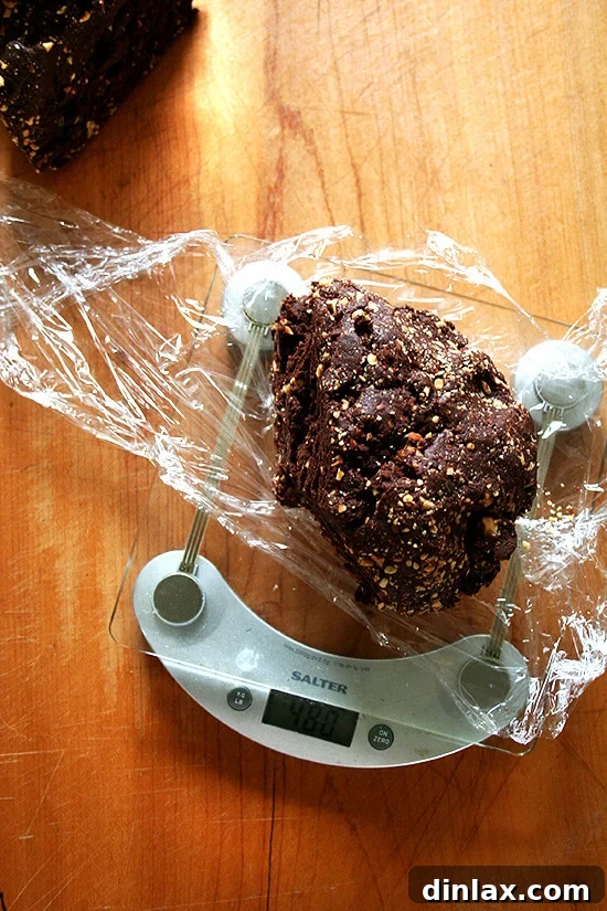 The perfectly textured biscotti dough, ready to be shaped into logs for baking.