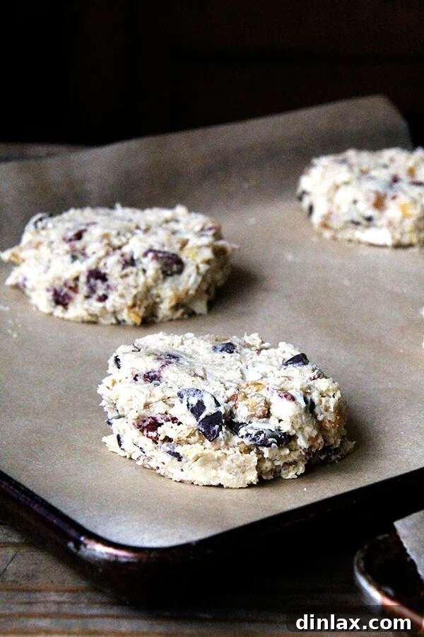 Another view of the generously mixed Martha Stewart Giant Kitchen Sink cookie batter, brimming with diverse ingredients, promising an indulgent baking experience and a truly unique cookie.