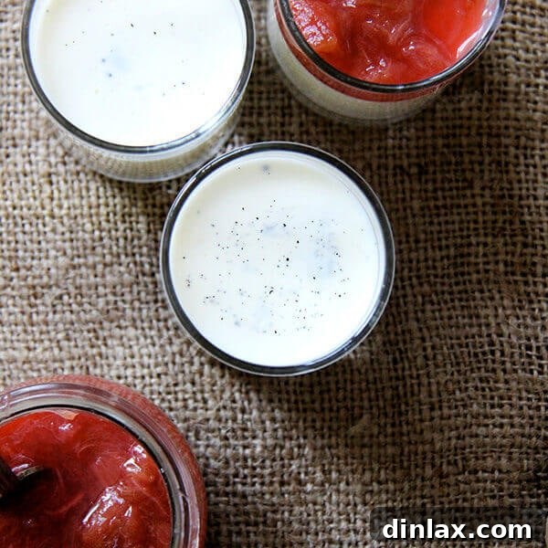 Buttermilk panna cotta with rhubarb compote.