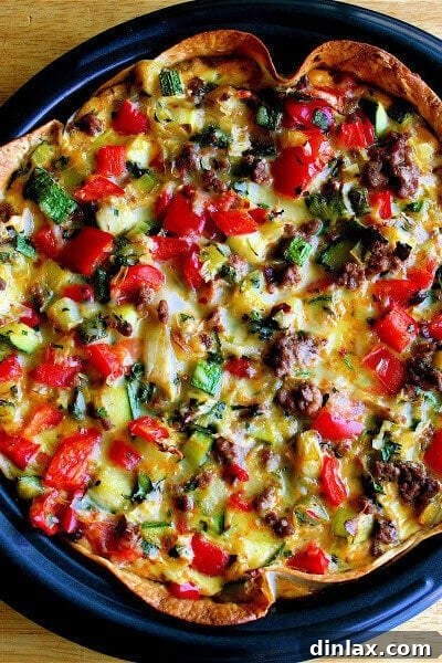 tortilla-crusted quiche, a hearty and rustic dish