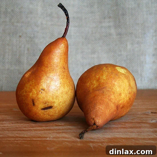 Fresh, vibrant pears, key ingredient for a sweet and savory salad.
