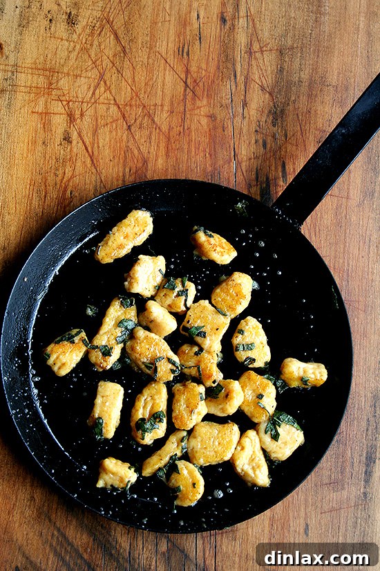 Lidia Bastianich's homemade butternut squash gnocchi, made from potatoes and butternut squash, is delectable and deeply satisfying!