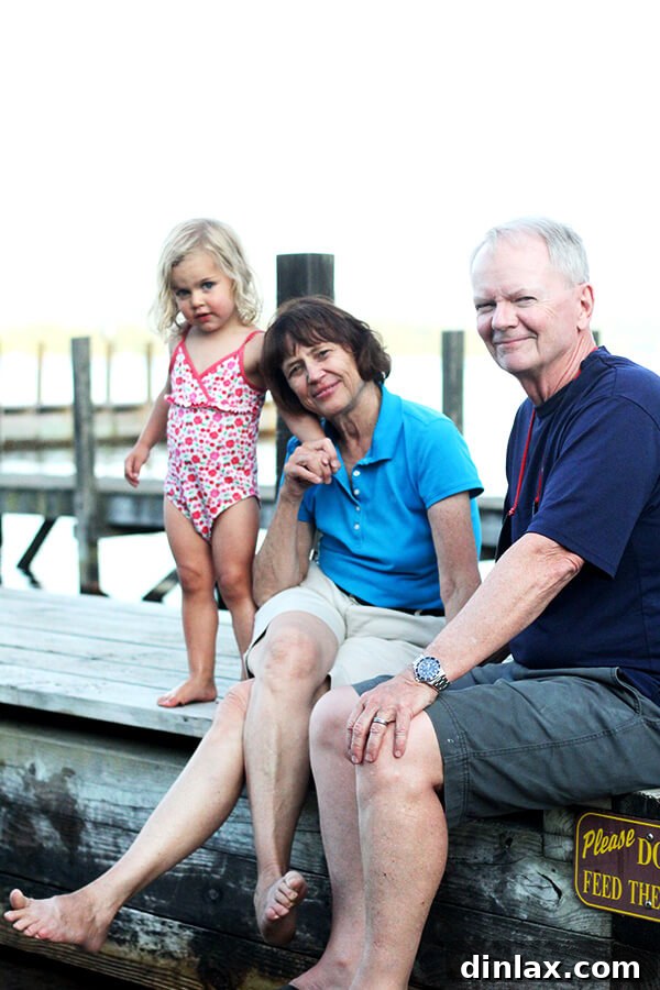 Relaxing with the in-laws Ben's parents looking happy and relaxed, enjoying their time at Lake George, a testament to a wonderful family vacation.