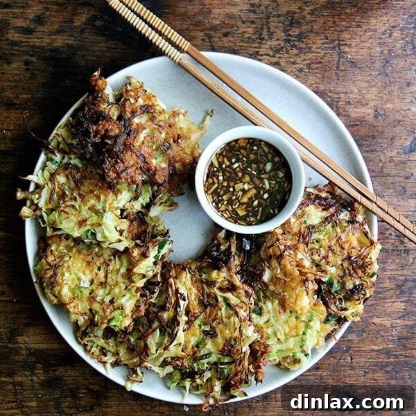 Okonomiyaki: Cabbage Pancakes with Soy Dipping Sauce