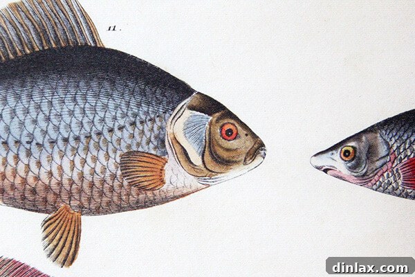 Close-up detail of a Cavallini fish illustration.