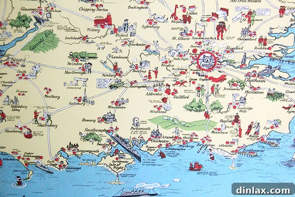 Detailed section of a Cavallini London map print.