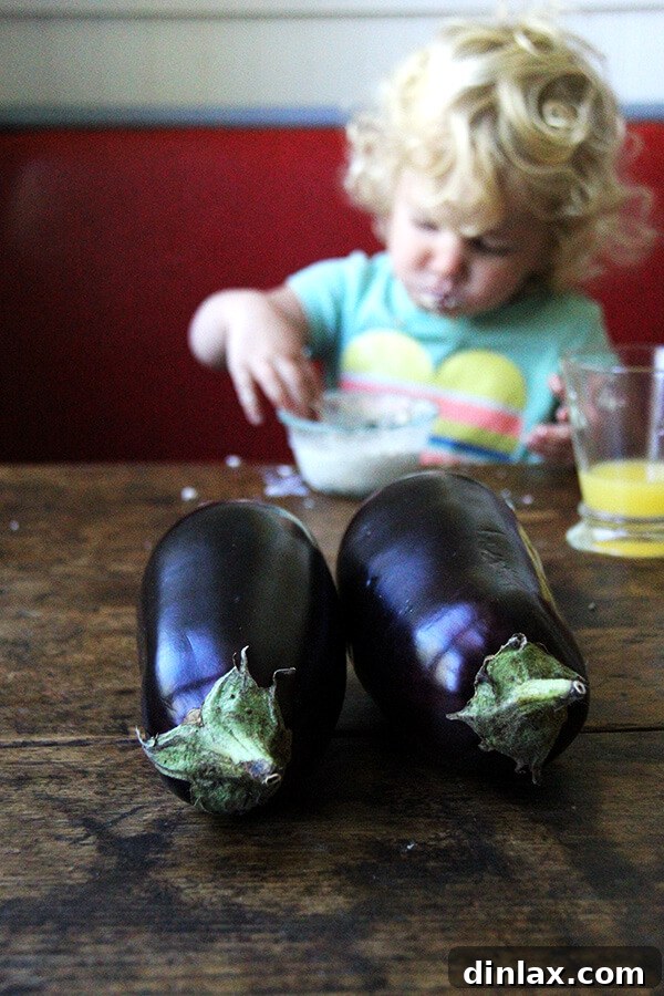 Eggplant ready to be cooked