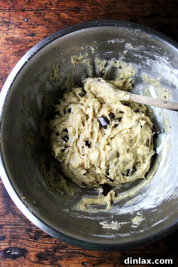 Sweet and Salty Marzipan Mandel Bread 4 Mandel bread batter studded with chunks of dark chocolate and cacao nibs.