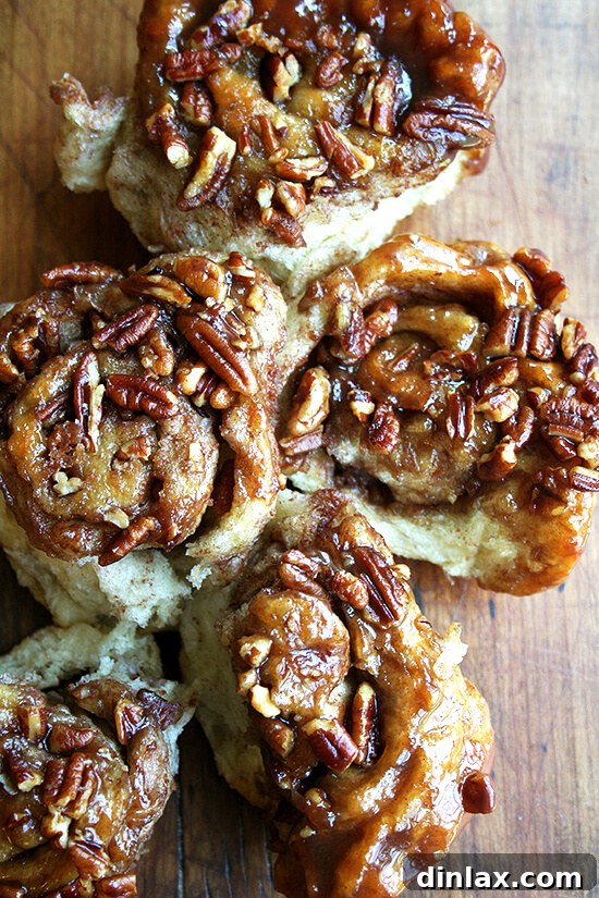 Sticky Pecan Caramel Rolls from Artisan Bread in Five Minutes a Day Delicious sticky pecan caramel rolls, made with a simple bread dough, covered in rich caramel and crunchy pecans – a perfect breakfast or dessert treat from the Artisan Bread in Five Minutes a Day cookbook.