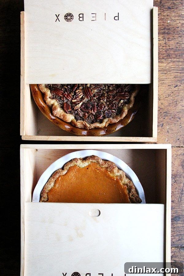 Jeweled Fall Tabbouleh 7 Two beautifully baked pies in their boxes, ready for Thanksgiving dessert.