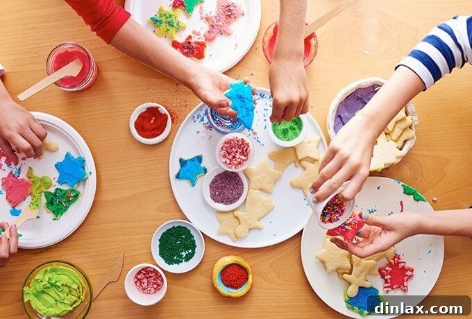 Children decorating cookies, a beloved holiday tradition for Jenny Rosenstrach's family.