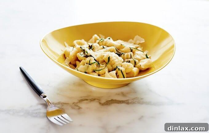 Finished homemade gnocchi, a rewarding result of family project cooking from How to Celebrate Everything.