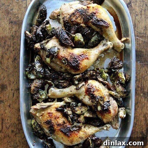 Sheet Pan Roast Chicken with Brussels Sprouts and Balsamic