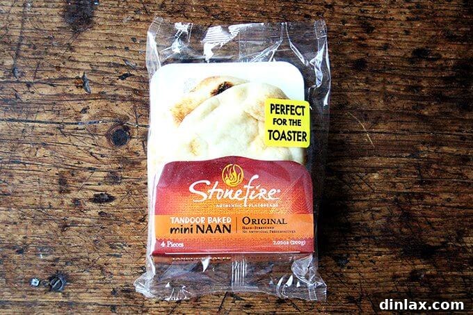 A bag of mini Stonefire naan breads, perfect for serving with shawarma.