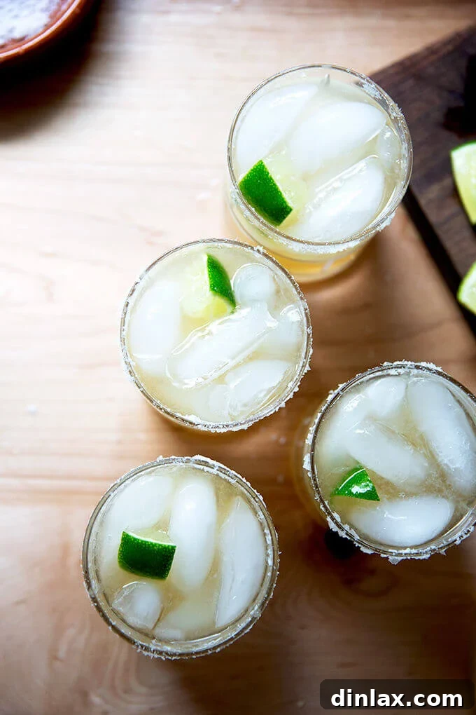 Another view of a classic margarita with tequila and lime, highlighting its refreshing appeal.