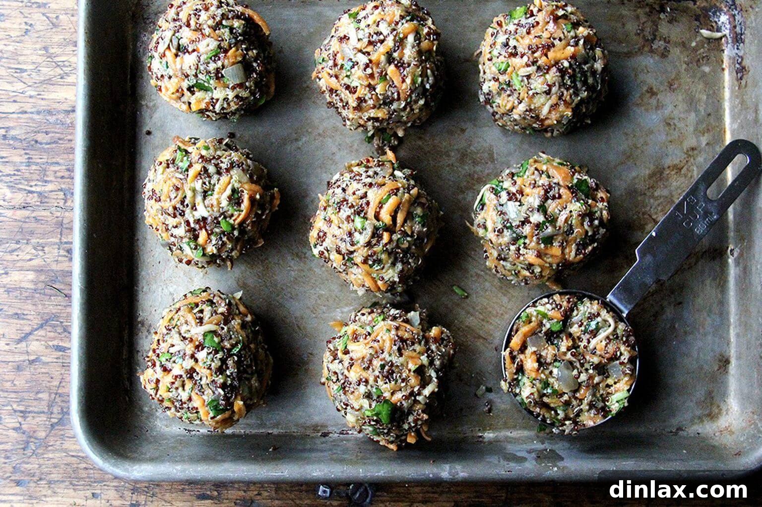 Neatly portioned and uncooked veggie burger patties arranged on a sheet pan, ready for cooking, demonstrating the preparation stage.