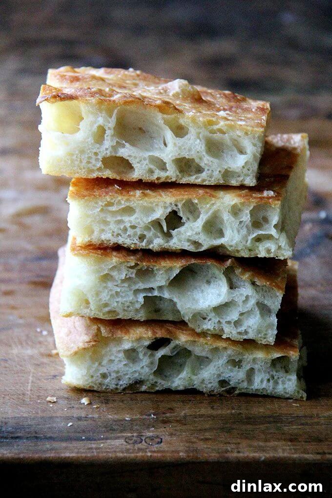 Quick Skirt Steak Sandwiches with Creamy Herb Mayo and Fresh Arugula 2 Freshly baked focaccia bread, a perfect base for gourmet sandwiches.