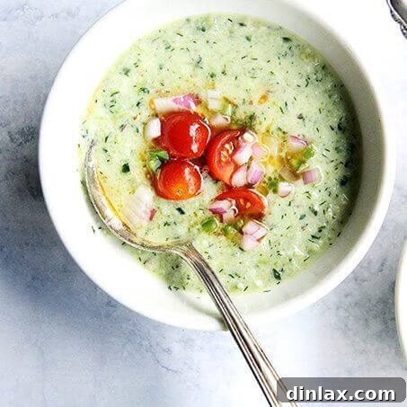 Cucumber and green grape gazpacho.