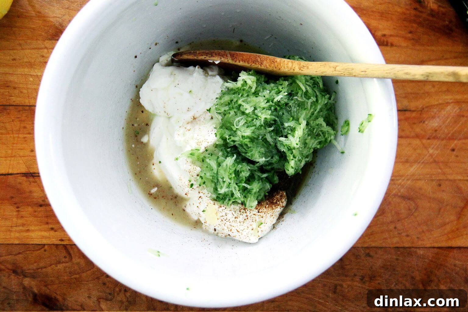 tzatziki ingredients in a bowl