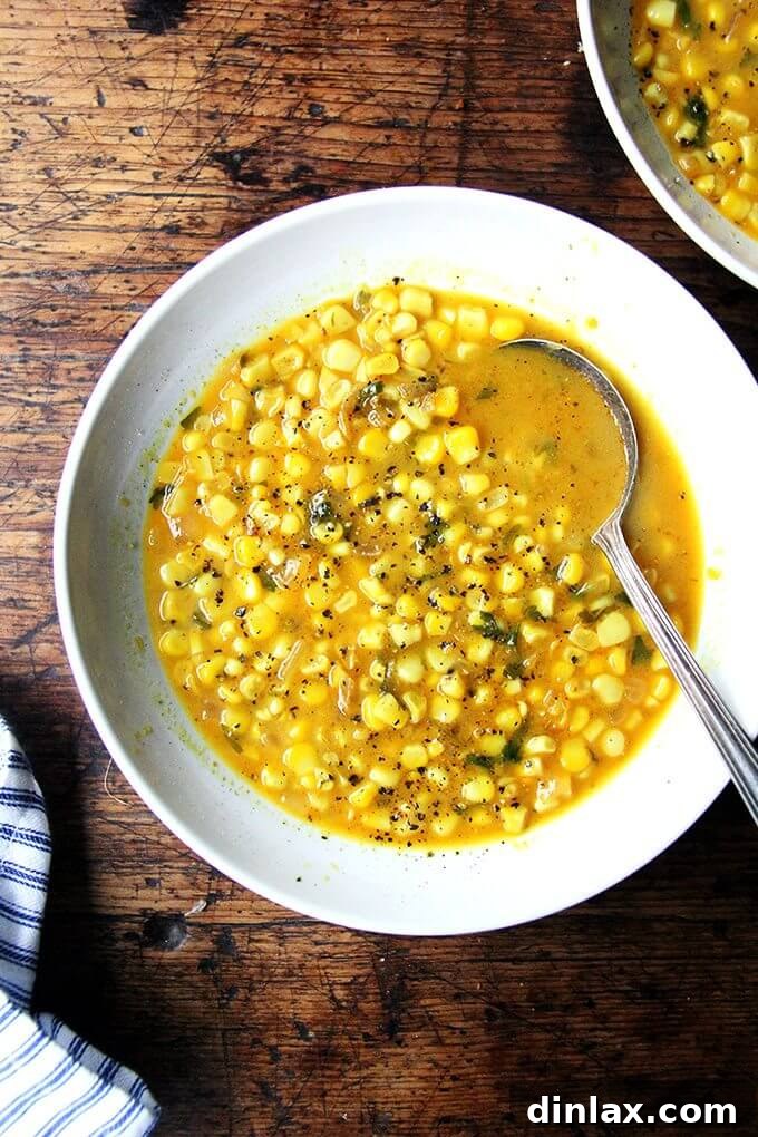 Melissa Clark's Deceptively Creamy Corn Pasta with Basil 3 A comforting bowl of curried corn soup with coconut milk and fresh cilantro.