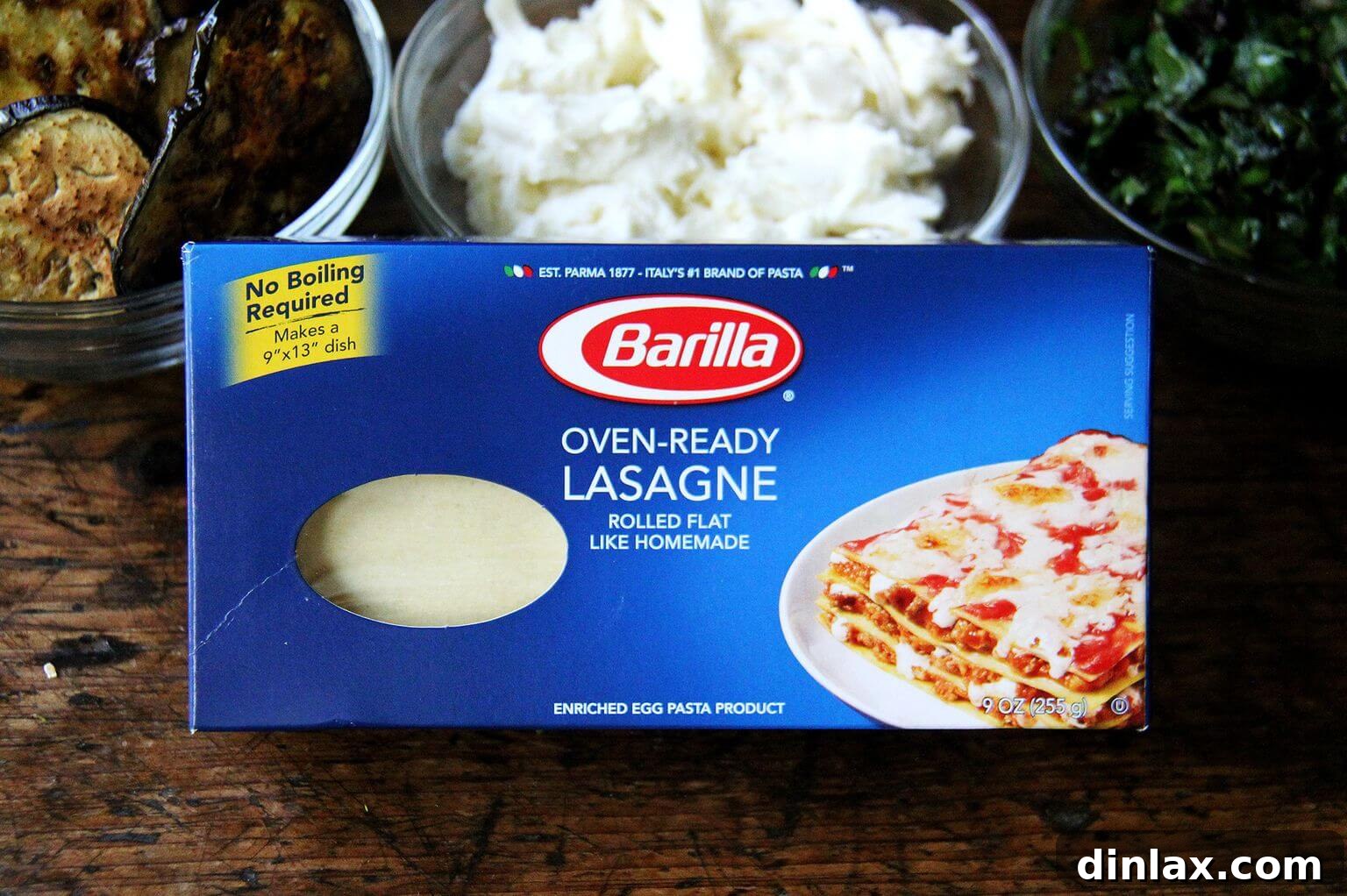 A stack of convenient no-boil lasagna noodles.