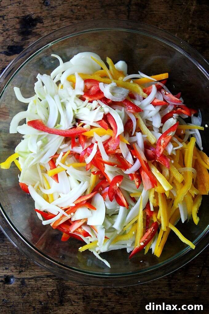Pickling liquid simmering on the stovetop, dissolving sugar and salt.