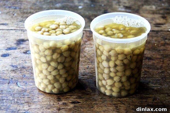 Mastering Homemade Chickpeas and Beans 8 Two quart containers filled with cooked chickpeas.