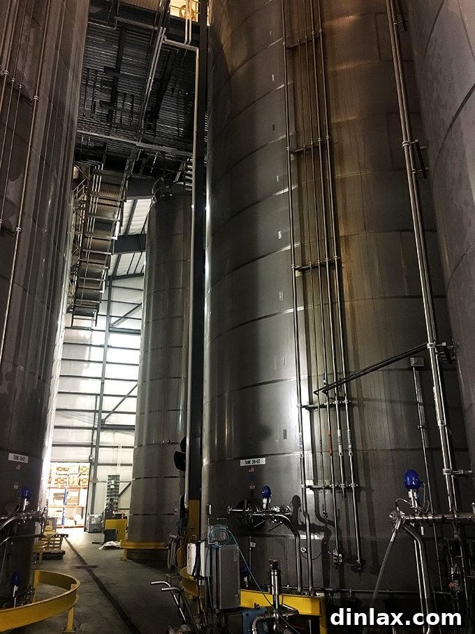 California Olive Ranch The 2017 Olive Harvest 8 Towering stainless steel tanks filled with freshly pressed extra virgin olive oil at the mill.