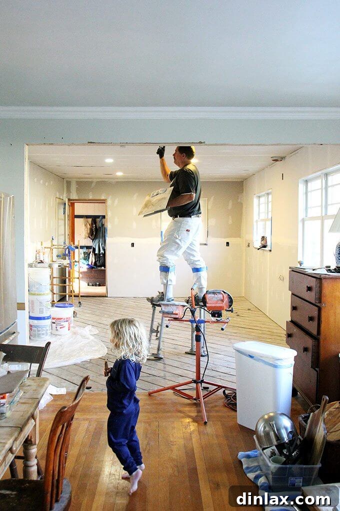 Crunchy Nut-Free Dukkah Blend 14 A view of a kitchen under renovation, showing the progress of construction.