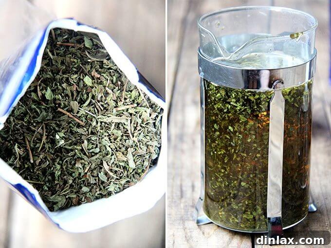 A warm cup of Moroccan Mint Tea from Divinitea, a perfect gift for tea lovers
