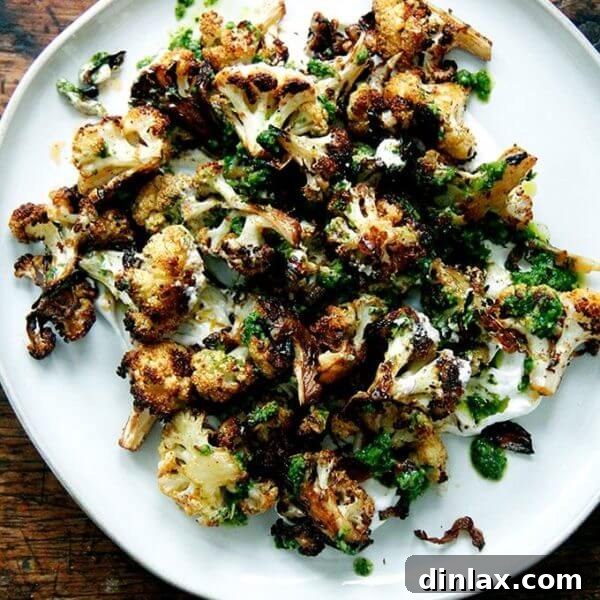 Roasted Cauliflower with Schug & Yogurt Sauce