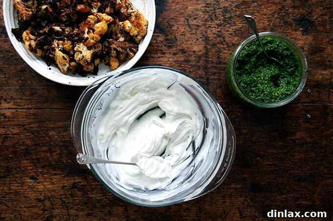 All components of the dish ready for assembly