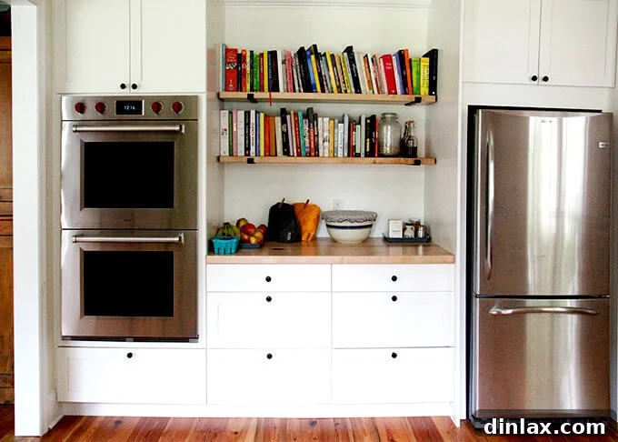 Kitchen countertop with large jars holding breakfast essentials like muesli and granola.