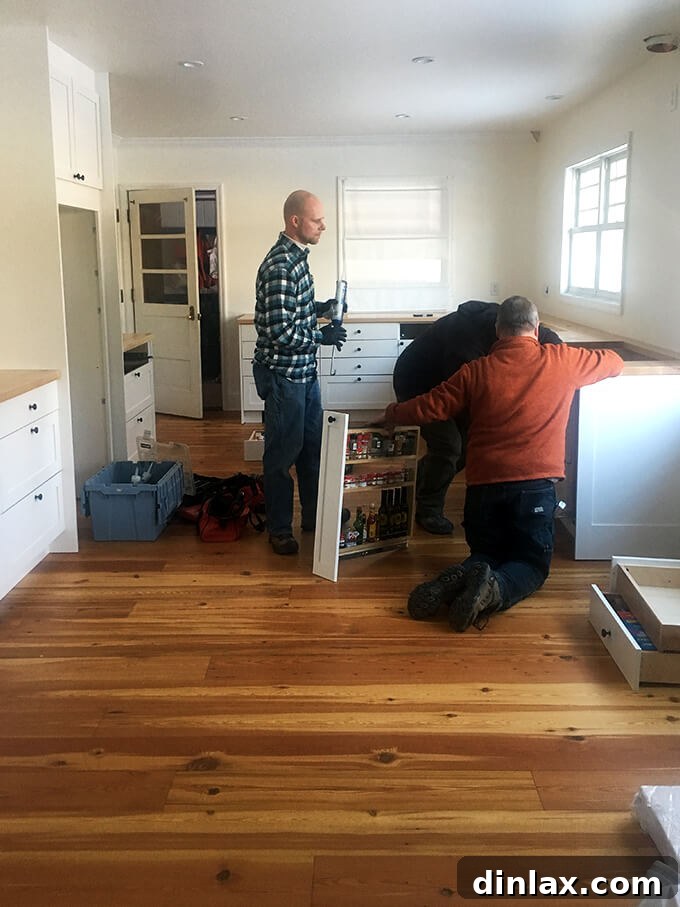 New kitchen countertops being installed, providing durable and stylish workspace