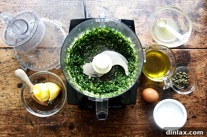 Whip Up Classic Garlic or Ramp Aioli 4 A food processor with pulsed ramps.