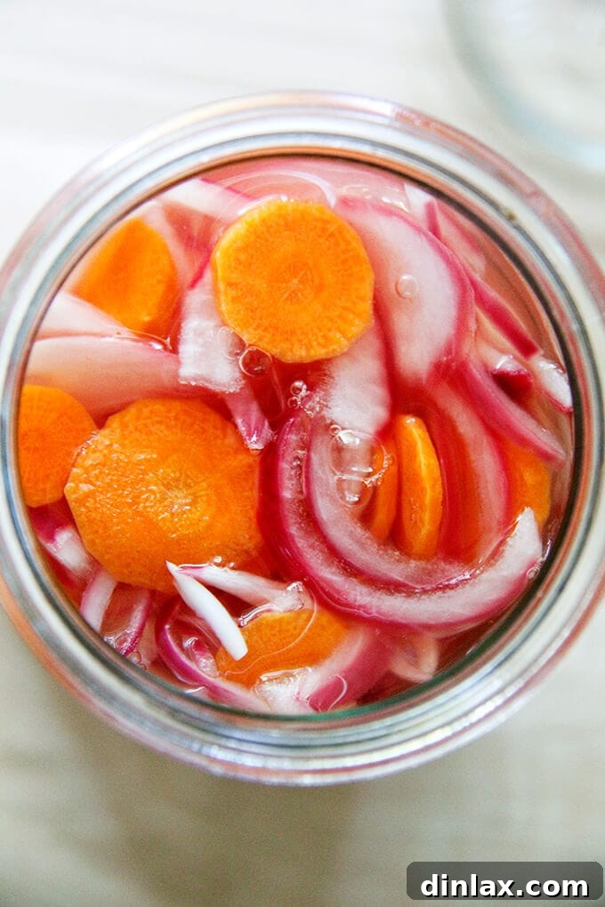 A jar of simple refrigerator pickles.