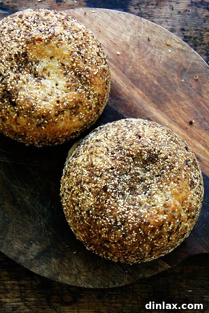 A freshly baked loaf of homemade dukkah bread, ideal for building a gourmet sandwich.